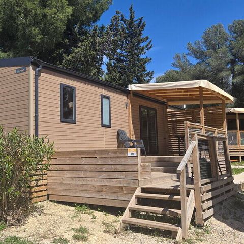 BUNGALOW 6 personnes - Mobil-home | Premium | 3 Ch. | 6 Pers. | Terrasse surélevée | 2 SDB | Clim.