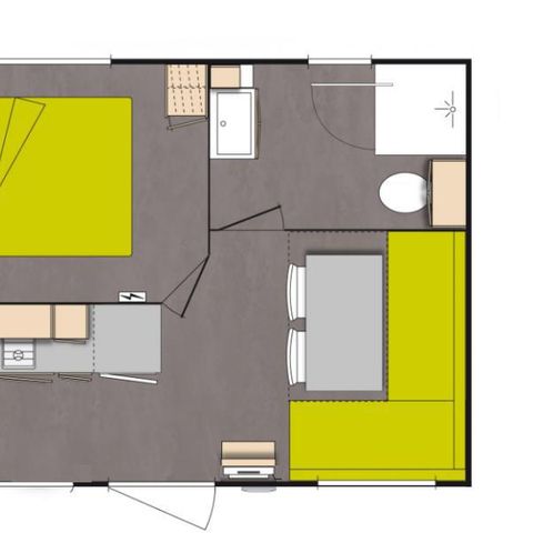 BUNGALOW 2 personnes - Mobil Home Confort Mervent - 1 chambre