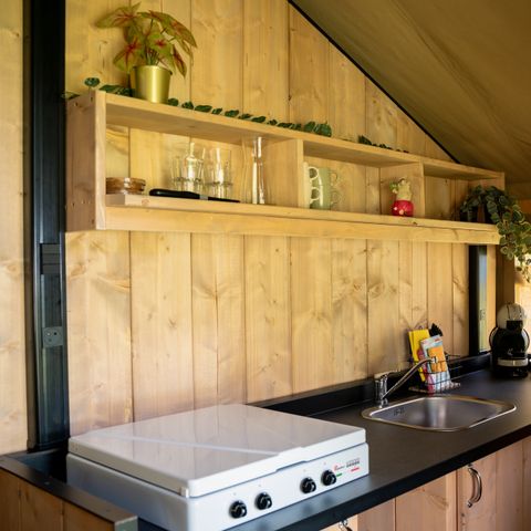 TENTE TOILE ET BOIS 6 personnes - Forest Lodge avec sanitaires