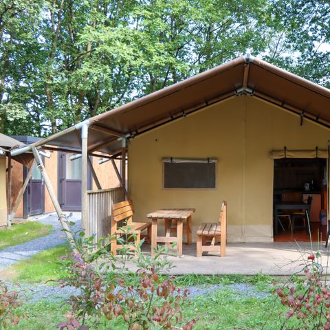 Tente en toile et en bois 7 personnes - Tente safari