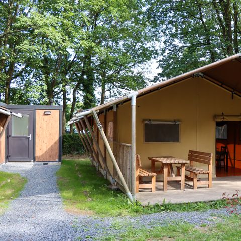 Tente en toile et en bois 7 personnes - Tente safari