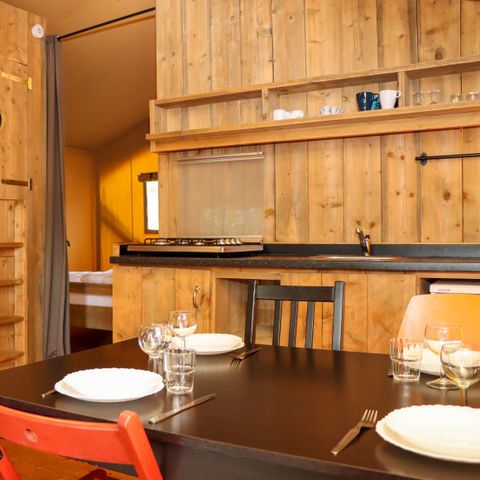 Tente en toile et en bois 7 personnes - Tente safari