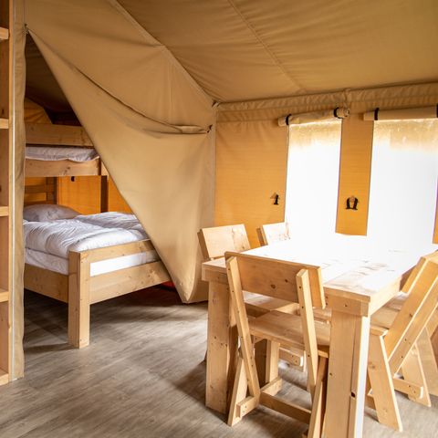 Tente en toile et en bois 5 personnes - Tente safari