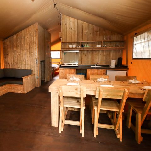 Tente en toile et en bois 8 personnes - Camping Liefrange - Tente Safari