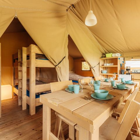 Tente en toile et en bois 6 personnes