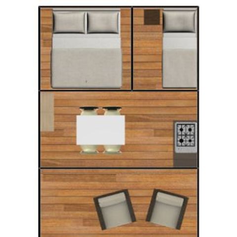 TENTE TOILE ET BOIS 4 personnes