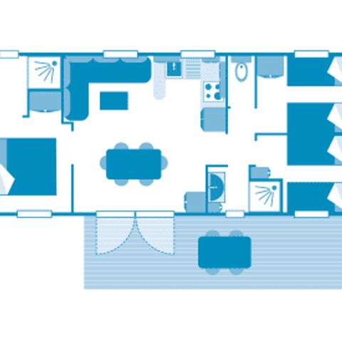 BUNGALOW 6 personnes - Cottage 6p 3ch 2SdB ****