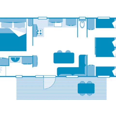 BUNGALOW 6 personnes - Cottage 6p 3ch ***