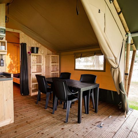 Tente en toile et en bois 4 personnes - Tente safari