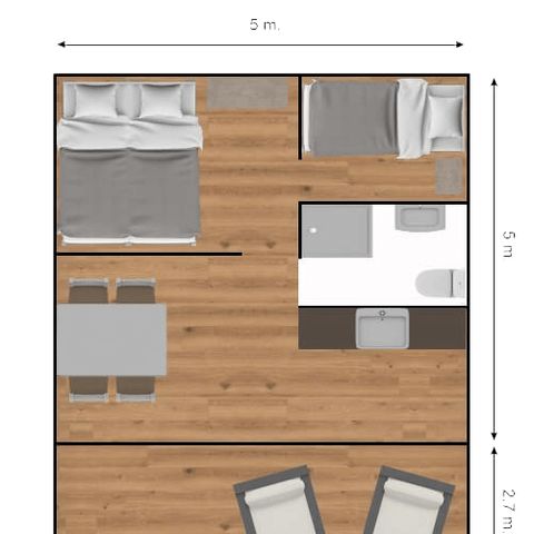 TENTE TOILE ET BOIS 4 personnes - Tente safari