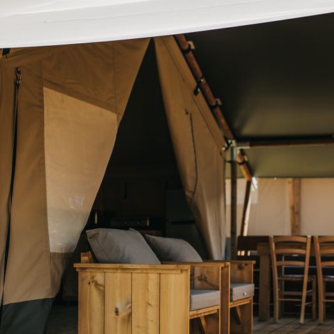 TENTE TOILE ET BOIS 6 personnes - Jardin