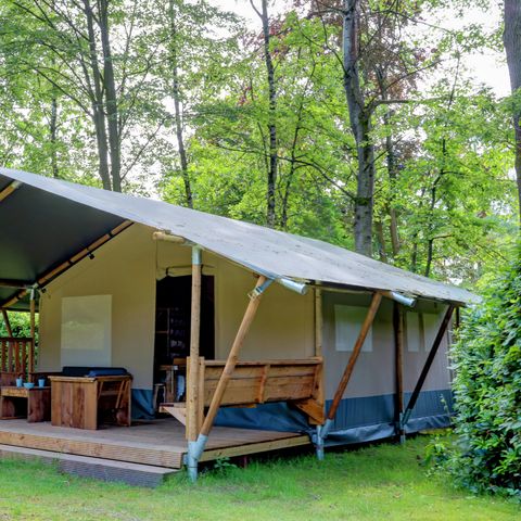 Tente en toile et en bois 6 personnes - Tentes safari sans sanitaires 6 personnes