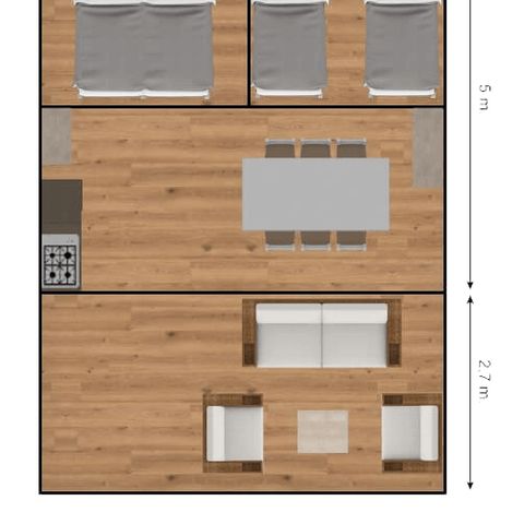 Tente en toile et en bois 6 personnes - Tentes safari - Sans sanitaires