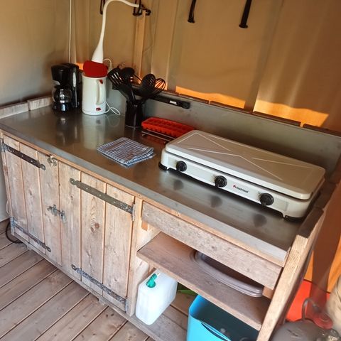 Tente en toile et en bois 2 personnes