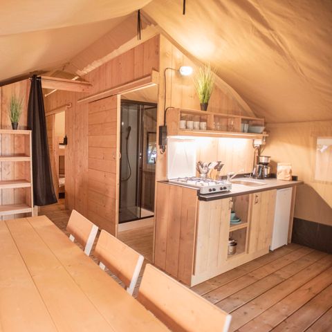 TENTE TOILE ET BOIS 4 personnes - Tente Safari I 4 personnes I Salle de bain privée