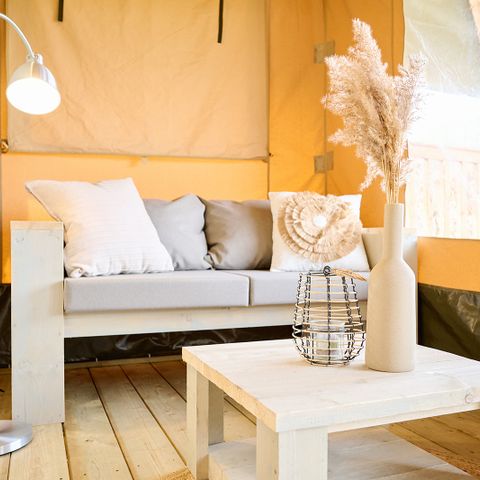 Tente en toile et en bois 6 personnes - Tente Safari de luxe