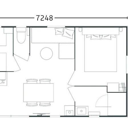 BUNGALOW 4 personnes - Mobil home Premium- 27 m² - 2 chambres-  TV