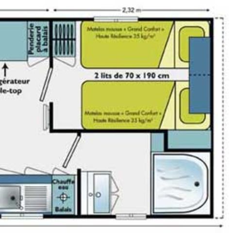 Mobilhome 4 personnes - Mougins - Altair - 2 chambres - 25m² Vue Mer