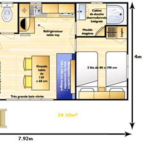 BUNGALOW 4 personnes - Mobil Home Loggia - 27m² - 2 chambres -