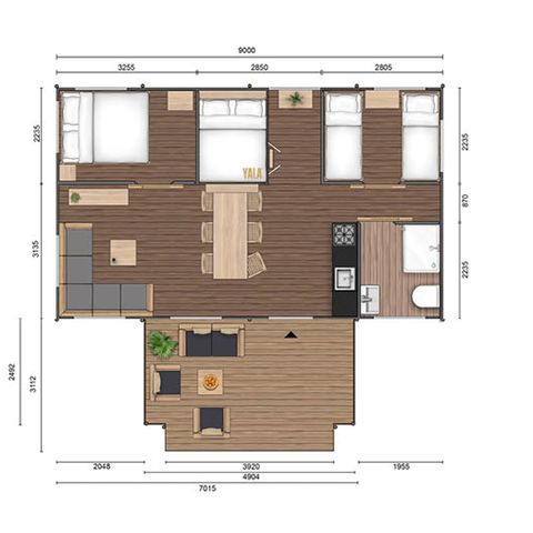 TENTE TOILE ET BOIS 6 personnes - Nordic Safari Lodge Fjäll Grande