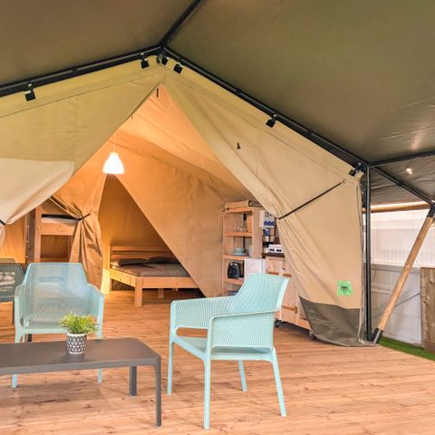 Tente en toile et en bois 5 personnes