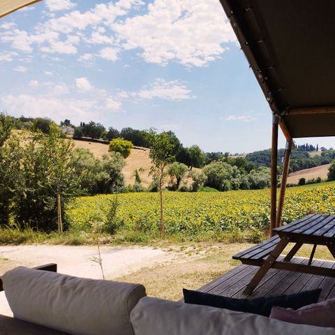 Tente en toile et en bois 6 personnes - y compris les installations sanitaires