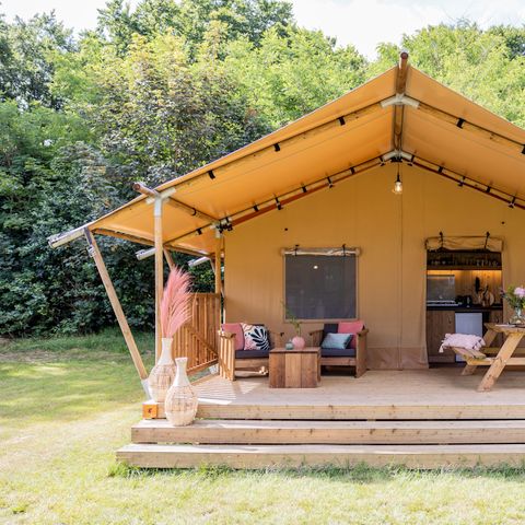 Tente en toile et en bois 4 personnes - La tente « De Bos » - Poêle