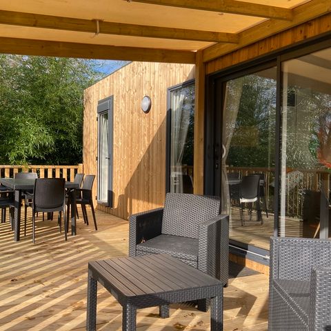Tente en toile et en bois 6 personnes - Sunêlia Luxe Lodge 3 chambres 2 salles de bain - Draps fournis