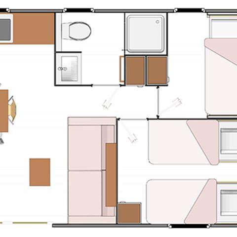 Tente en toile et en bois 6 personnes - Sunêlia Luxe Lodge 3 chambres 2 salles de bain - Draps fournis