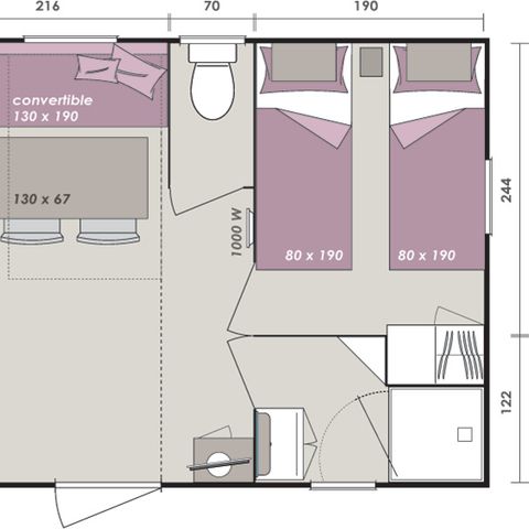 BUNGALOW 6 personnes - MAGNOLIA