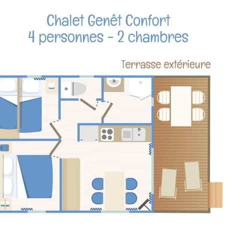 CHALET 5 personnes - Chalet Genêt Confort 5 personnes 2ch