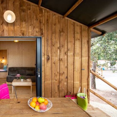 CHALET 7 personnes - 2 chambres 5/7 pers. clim tv 27m² + terrasse
