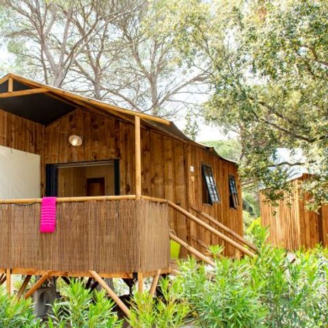 CHALET 7 personnes - 2 chambres 5/7 pers. clim tv 27m² + terrasse