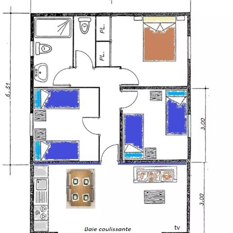VILLA 8 personnes - Villa Cottage 4 Pièces 6/8 Personnes Climatisé + TV 