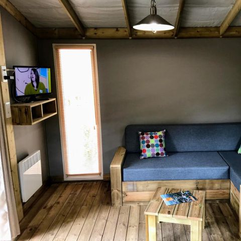 Lodge 4 personnes - Sweetflower - 2 chambres - CONFORT CLIM - 40m² - Clim - TV - Plancha - Terrasse couverte