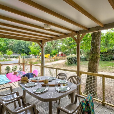CHALET 7 personnes - Family 3ch-CLIM-terrasse XXL couverte-TV-LV-plancha-32m²| PREMIUM