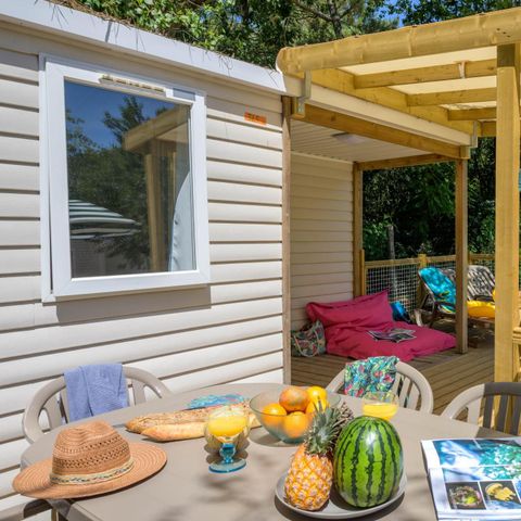 BUNGALOW 6 personnes - Family 3ch-CLIM-terrasse XXL couverte-TV-LV-plancha-30m² | PREMIUM 