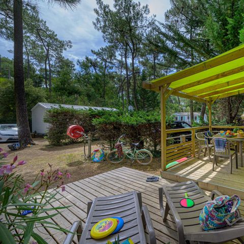BUNGALOW 5 personnes - Premium PLUS 2ch-CLIM- 2 SDB-TV-LV-plancha-terrasse couverte-33m² | PREMIUM