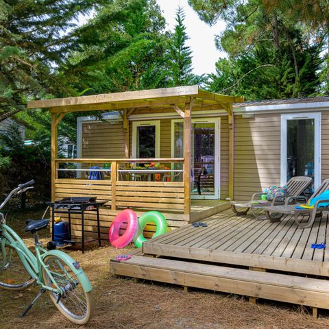BUNGALOW 5 personnes - Premium PLUS 2ch-CLIM- 2 SDB-TV-LV-plancha-terrasse couverte-33m² | PREMIUM