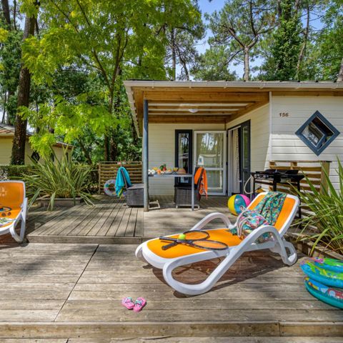 Chalet 6 personnes - Cottage Confort Clim - 3 chambres - CONFORT CLIM - 32 à 42m² - Clim - TV - Lave-vaisselle - Plancha
