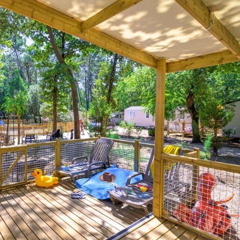 BUNGALOW 5 personnes - Family 2ch-CLIM-terrasse XXL couverte-TV-LV-plancha-28m² | PREMIUM
