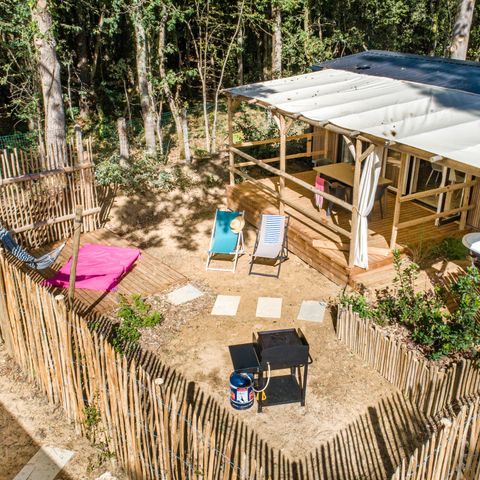 BUNGALOW 4 personnes - Garden 2ch-CLIM-baignoire-TV-LV-plancha-terrasse couverte-31m² | PREMIUM