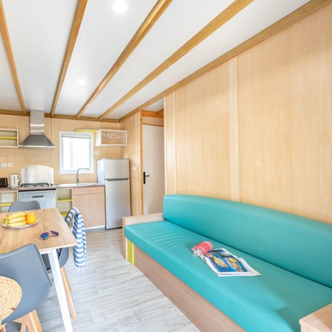 Chalet 7 personnes - Cottage Garden - 3 chambres - PREMIUM - 32m²-Baignoire-Clim-TV-lave-vaisselle -plancha-terrasse couverte