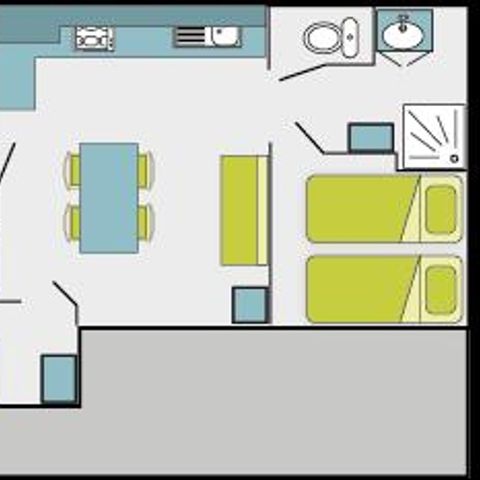 Chalet 7 personnes - 3 chambres - Sans - TV - -terrasse couverte- 32m² - STANDARD