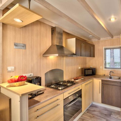 Chalet 4 personnes - Cottage Confort Clim - 2 chambres - CONFORT CLIM - 32 à 43m² - Clim - TV - Lave-vaisselle. - Plancha