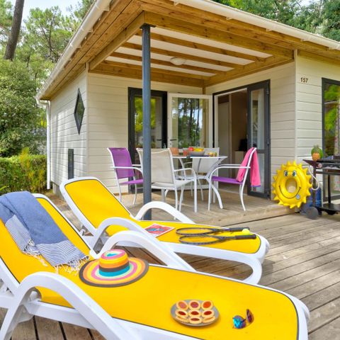 Chalet 4 personnes - Cottage Confort Clim - 2 chambres - CONFORT CLIM - 32 à 43m² - Clim - TV - Lave-vaisselle. - Plancha