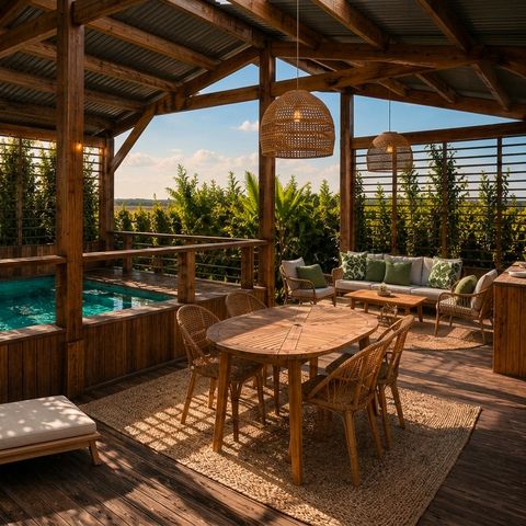 Mobilhome 4 personnes - Lagoon - 2 chambres - PREMIUM+ -31m²-Mini piscine- Clim-terrasse couv. - 70 m²- - TV-pack travel