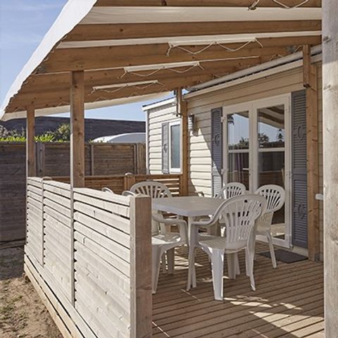 BUNGALOW 6 personnes - Premium | 3 Ch. | 6 Pers. | Terrasse surélevée | 2 SDB | Clim.