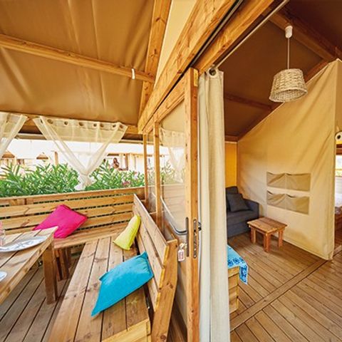 TENTE TOILE ET BOIS 5 personnes - Tente Lodge | 2 Ch. | 4/5 Pers. |  Sans sanitaires