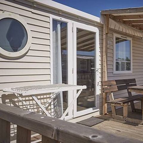 BUNGALOW 6 personnes - Mobil-home | Premium | 3 Ch. | 6 Pers. | Terrasse surélevée | Clim. | TV